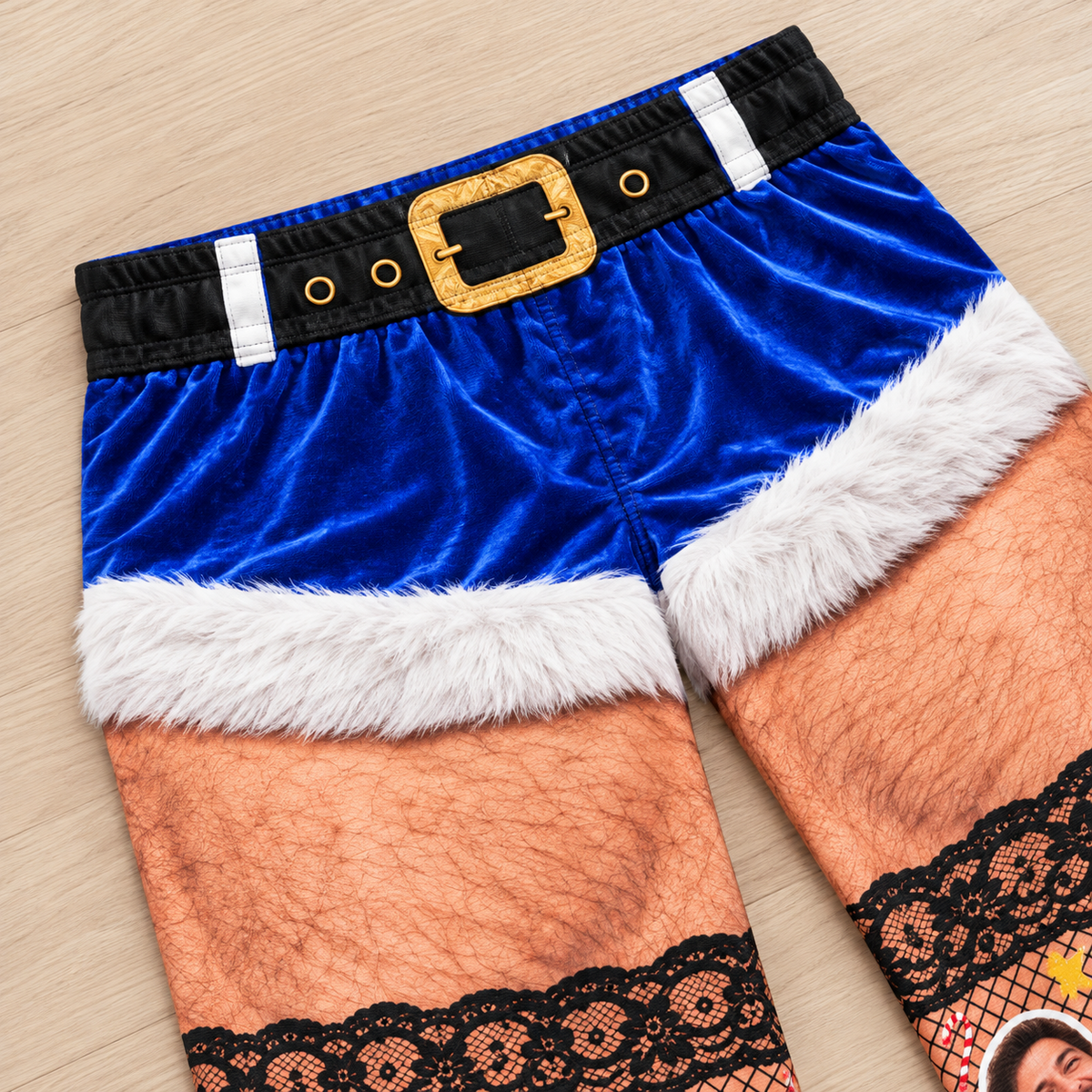 Christmas Pajama Pants Hairy Leg Graphic Holiday Lounge Trousers