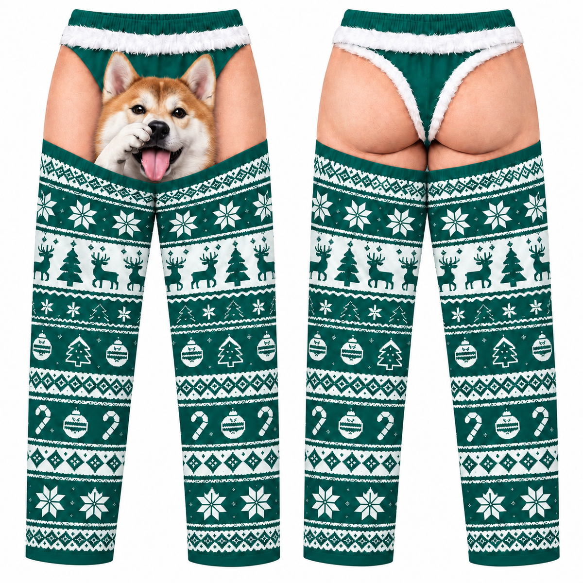 Men's Christmas Pajama Pants Novelty Pet Illusion Sleepwear Bottoms