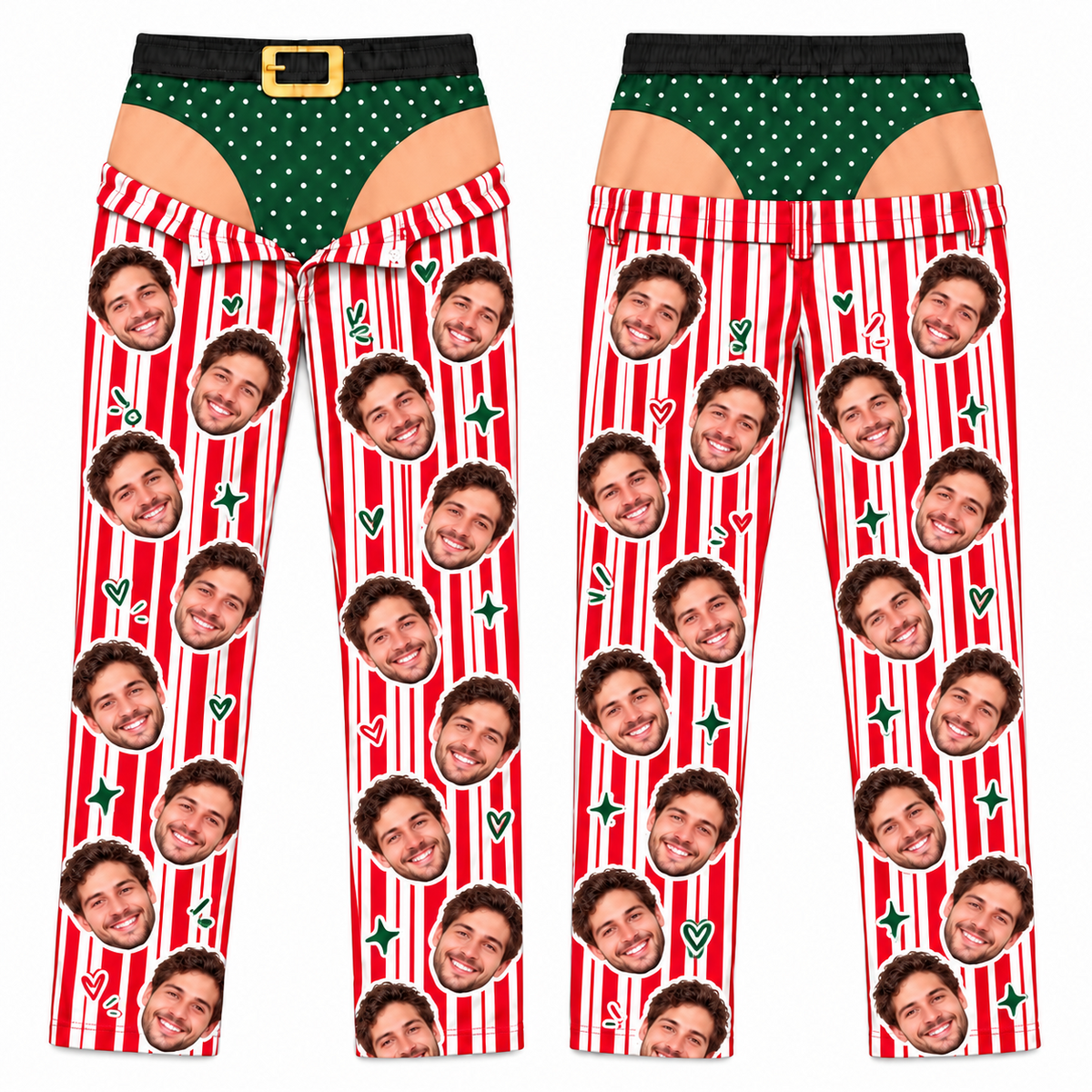 Men Novelty Christmas Pajama Pants Striped Holiday Lounge Bottoms