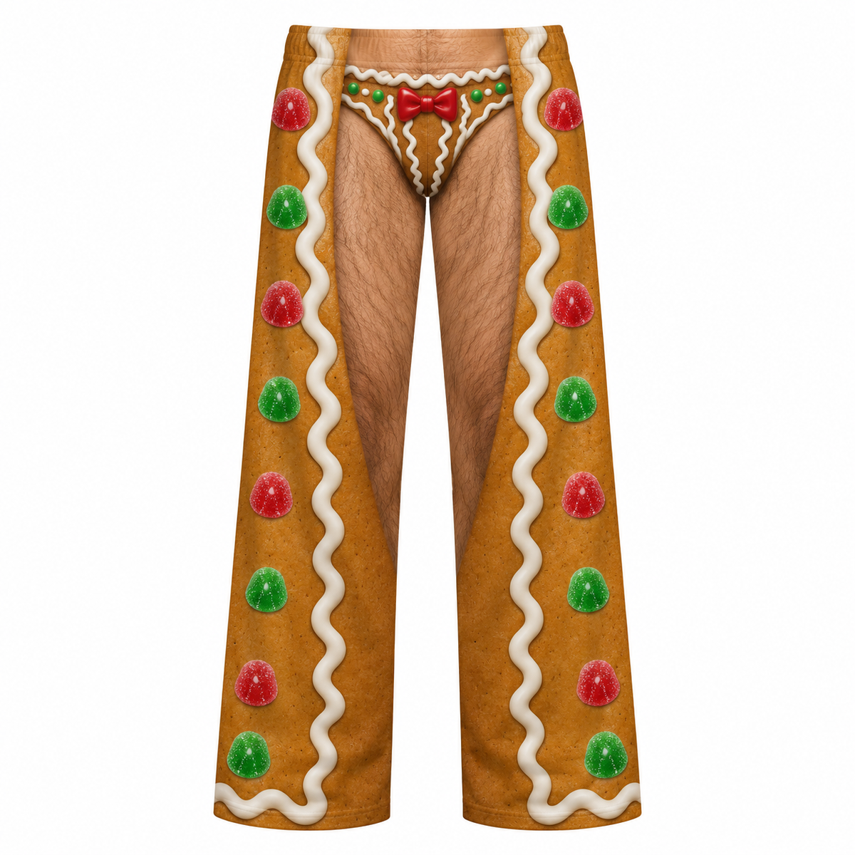 Novelty Christmas Chaps Blue Snowflake Fur Trim Holiday Pants