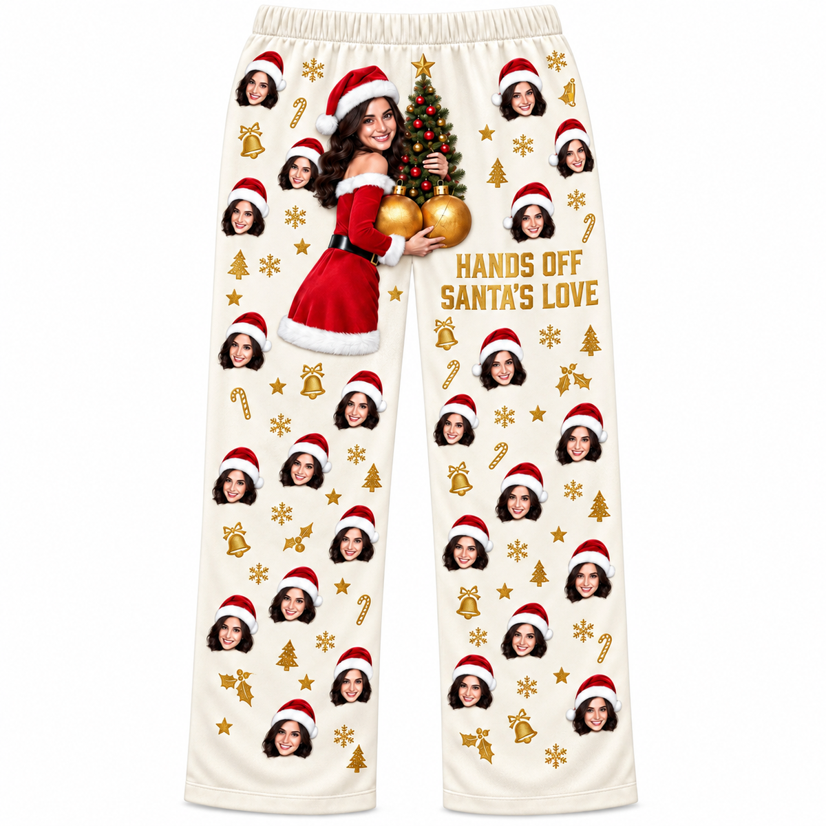Christmas Pajama Pants Hands Off Santas Love Holiday Lounge Bottoms