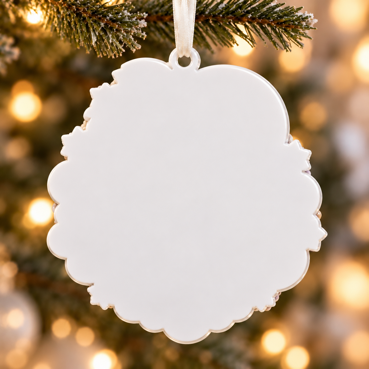 Sleeping Baby Angel with Bunny and Crescent Moon Holiday Keepsake - 3D Relief Ornament