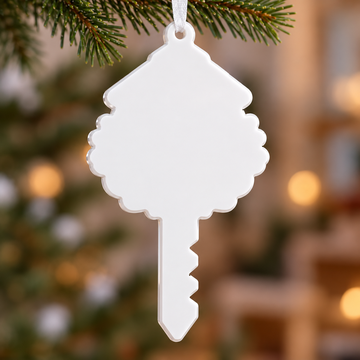 House Key First Home Robin Birds Nest Holiday Tree Keepsake - 3D Relief Ornament