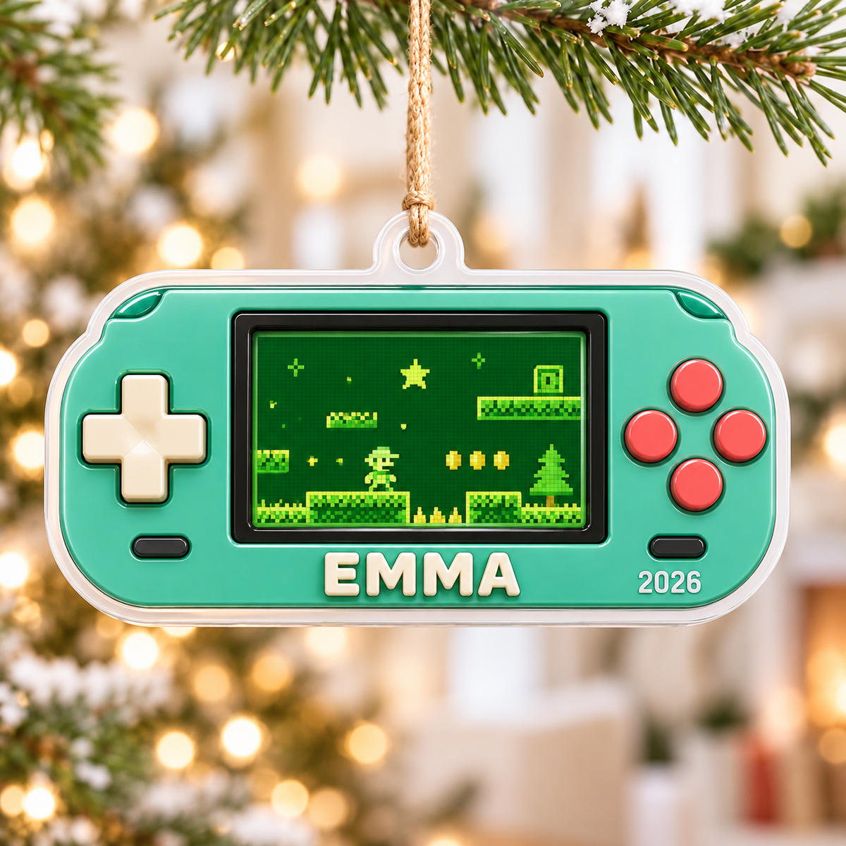 Retro Handheld Game Console Holiday Tree Hanging Decor - 3D Relief Ornament