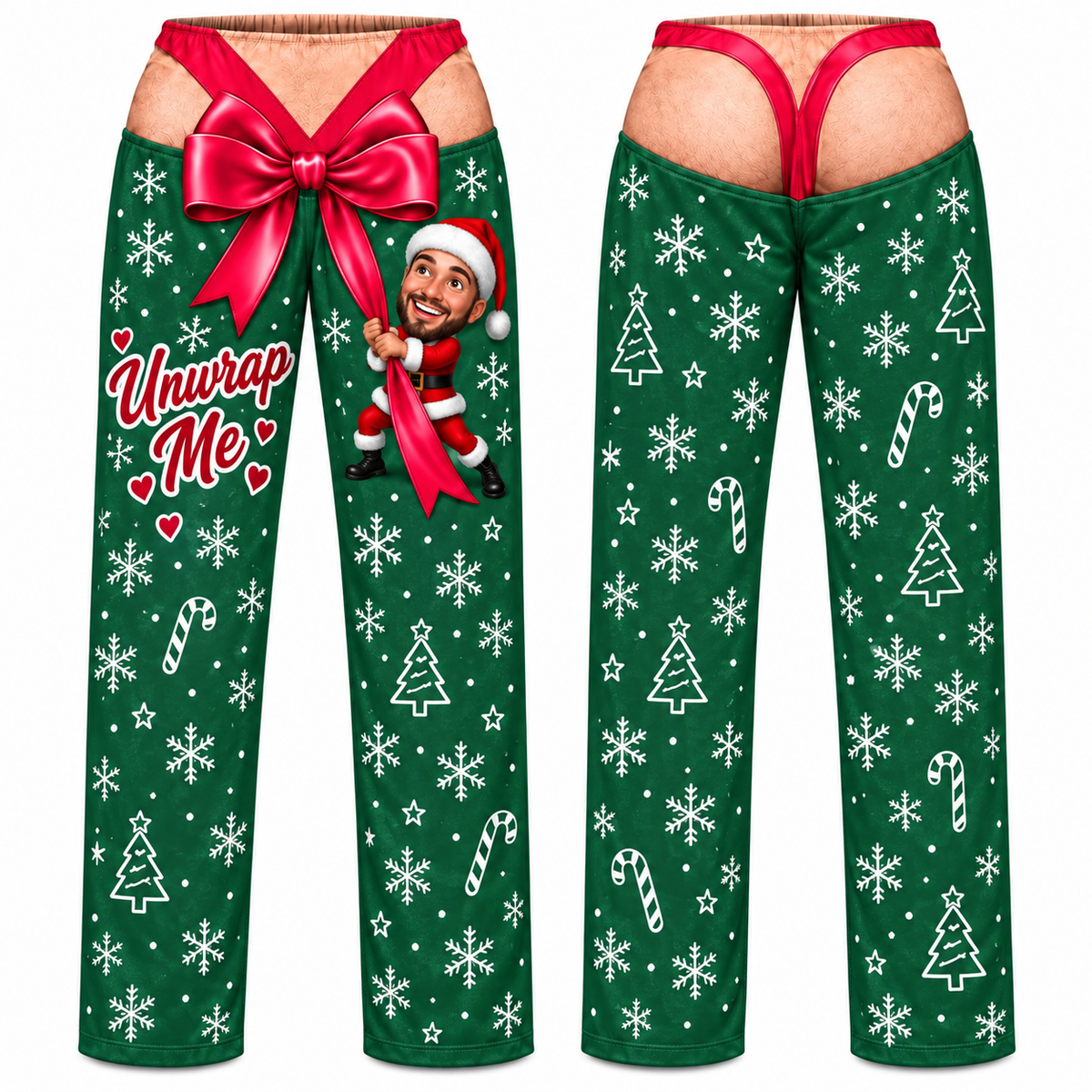 Christmas Pajama Pants Novelty Bow Graphic Holiday Loungewear
