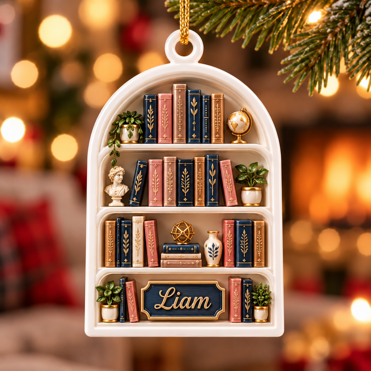 Arched Blank Christmas Tree Hanging Plaque, White Acrylic Holiday Keepsake - 3D Relief Ornament