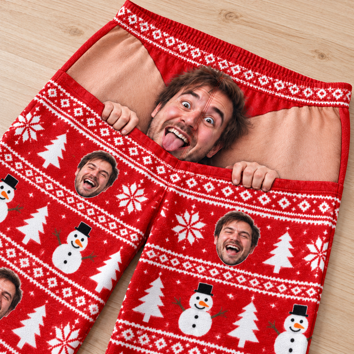 Mens Christmas Pajama Pants Fair Isle Holiday Print Lounge Bottoms