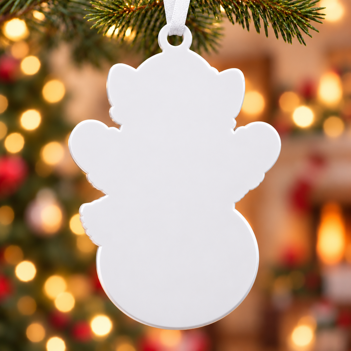 Corgi Dog Snowman with Blue Scarf and Santa Hat Acrylic Hanging Holiday Decor - 3D Relief Ornament