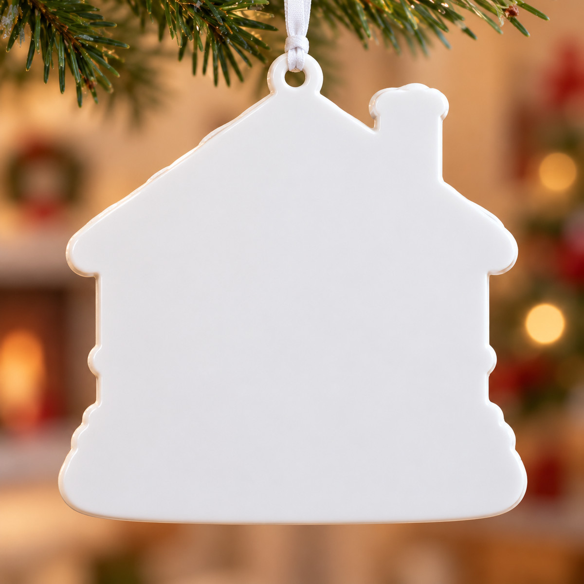 Winter Cottage Dog and Cat Holiday Keepsake Plaque - 3D Relief Ornament