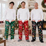 Mens Christmas Pajama Pants Frosty Buns Novelty Holiday Lounge Bottoms