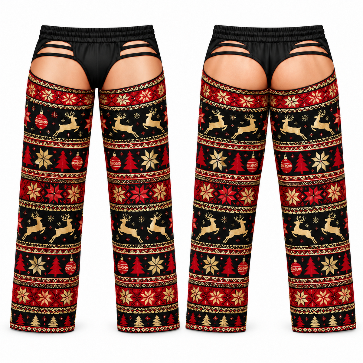 Mens Christmas Chaps Pajama Pants Novelty Holiday Lounge Bottoms