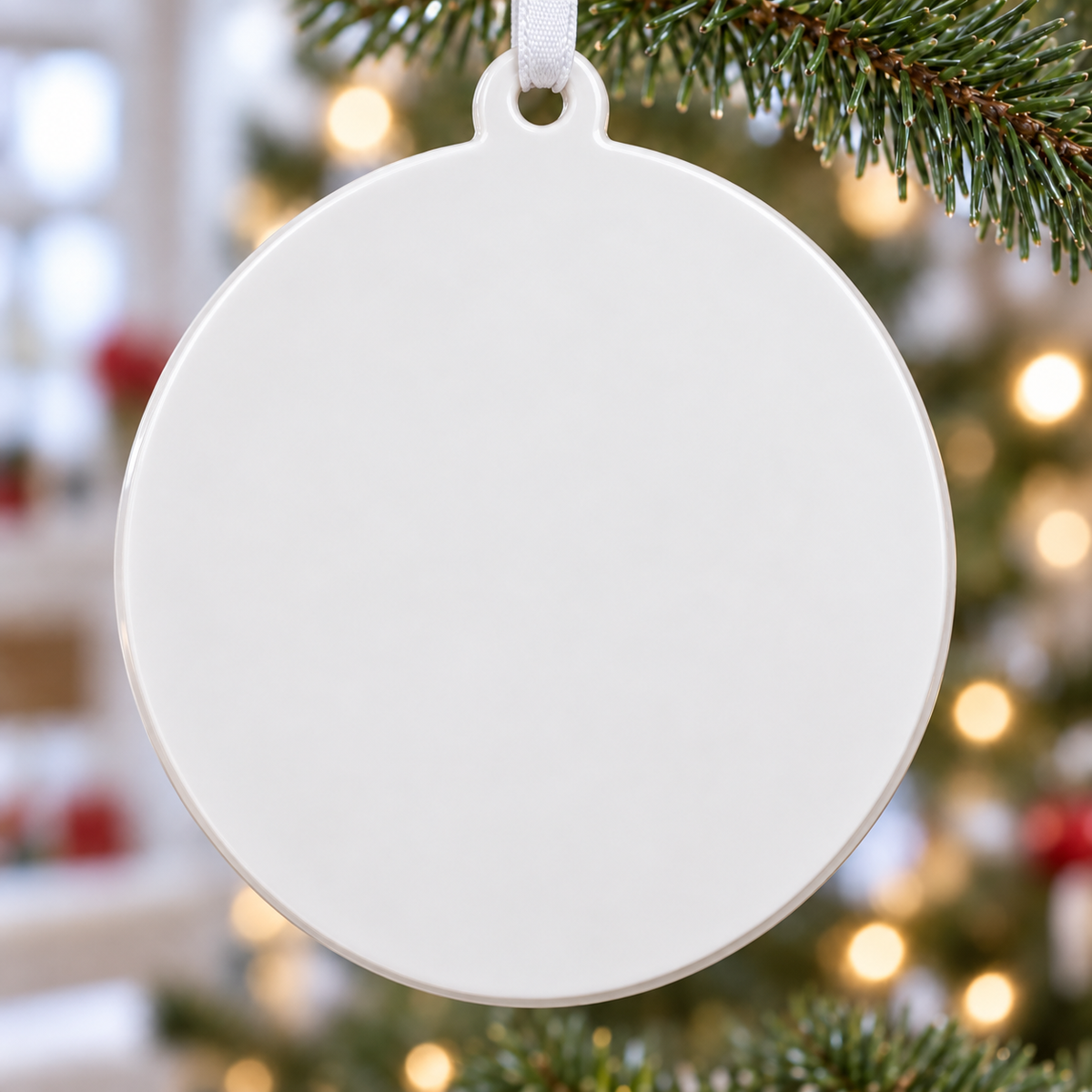 Christmas Tree Hanging Medallion Patriotic American 250 Family Portrait - 3D Relief Ornament