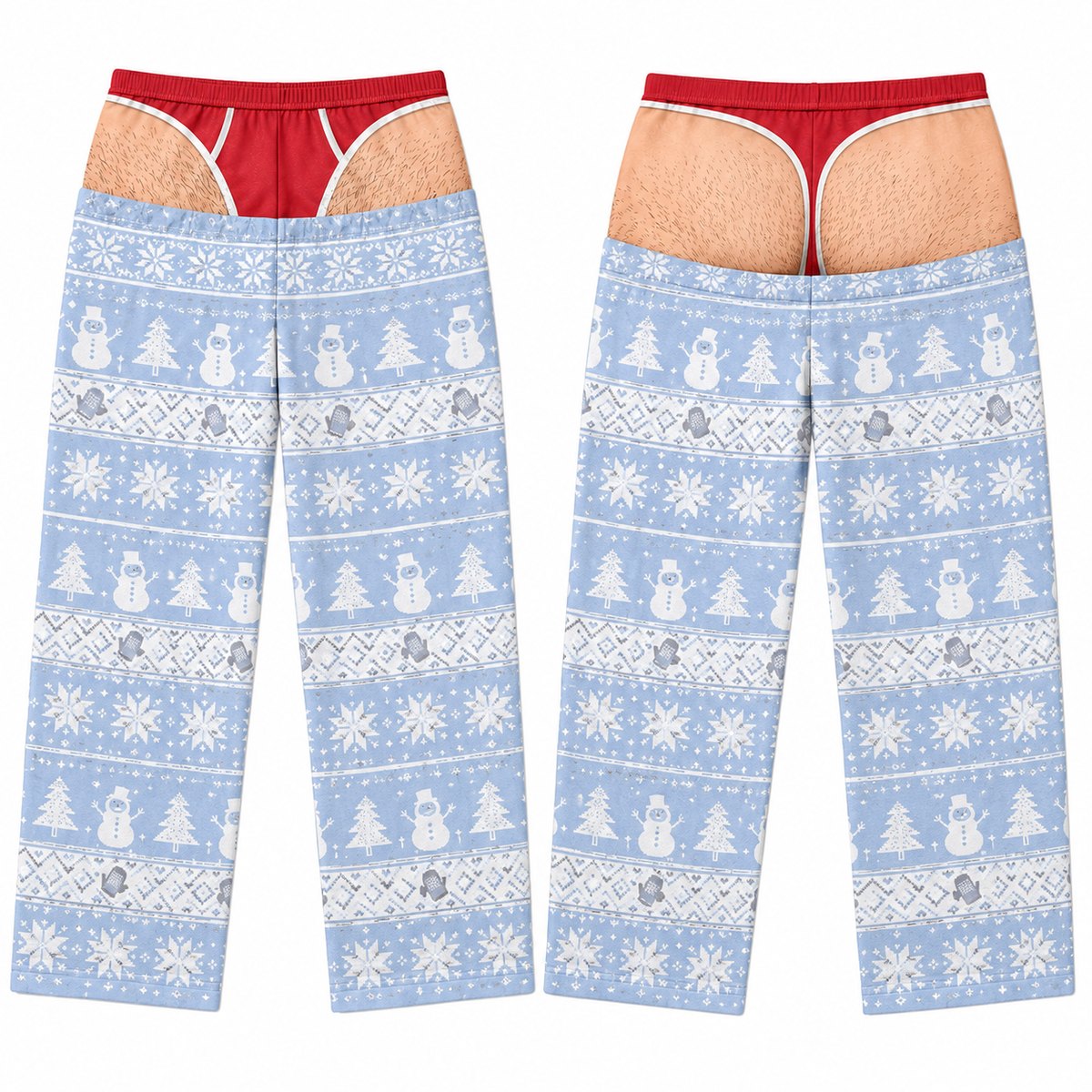 Men's Christmas Pajama Pants, Gag Underwear Print Holiday Loungewear
