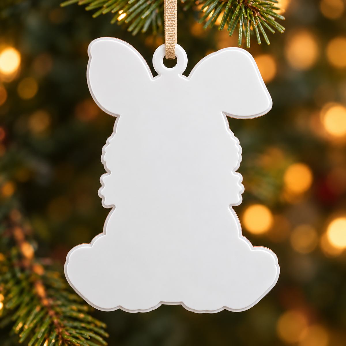 Baby Bunny First Christmas Acrylic Holiday Keepsake - 3D Relief Ornament