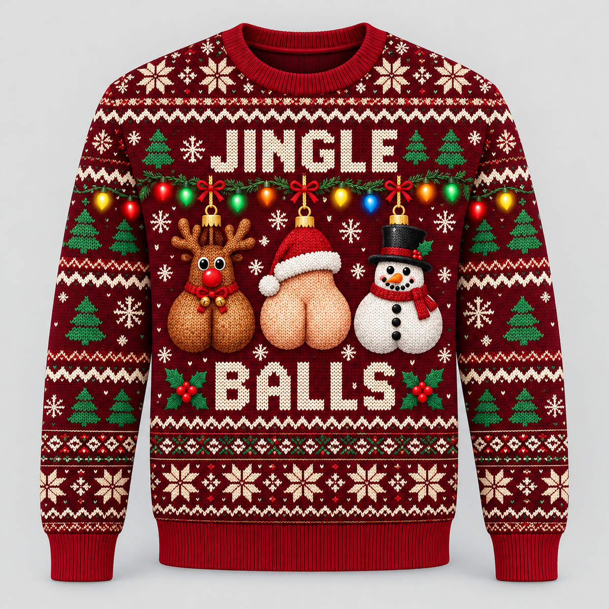 Jingle Balls Ugly Christmas Sweatshirt Funny Adult Holiday Pullover