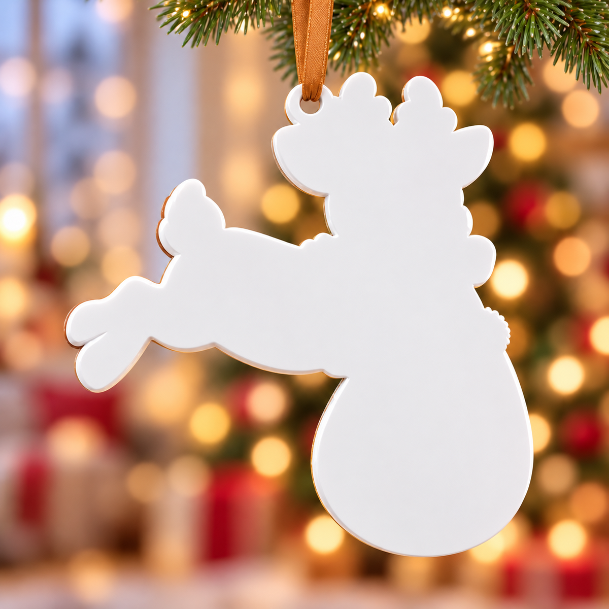 Flying Reindeer Baby Delivery Pregnancy Announcement Keepsake - 3D Relief Ornament