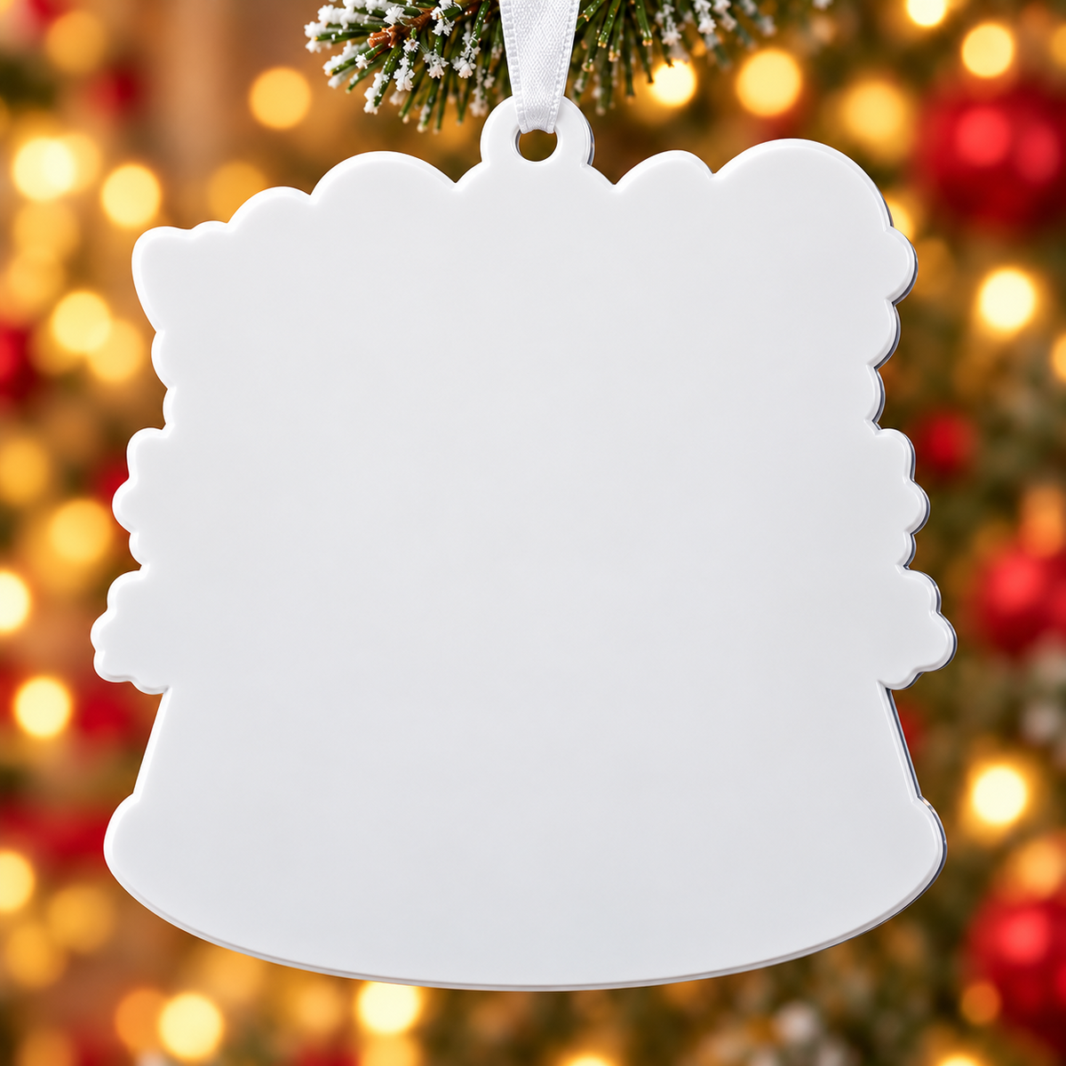 Christmas Pet Bowl with Four Dogs and Cats in Stockings Hanging Decor - 3D Relief Ornament