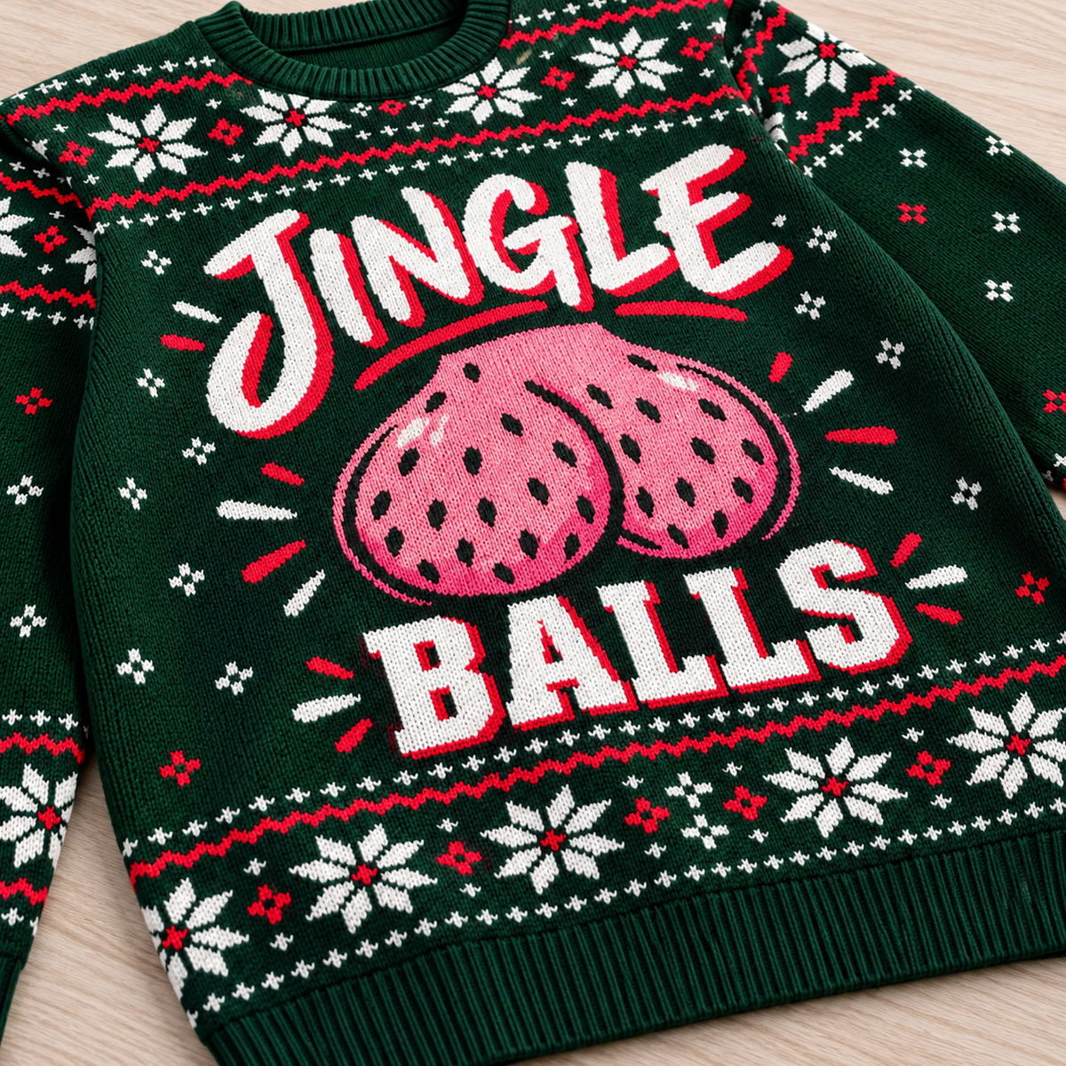 Jingle Balls Ugly Christmas Sweater Funny Fair Isle Holiday Pullover