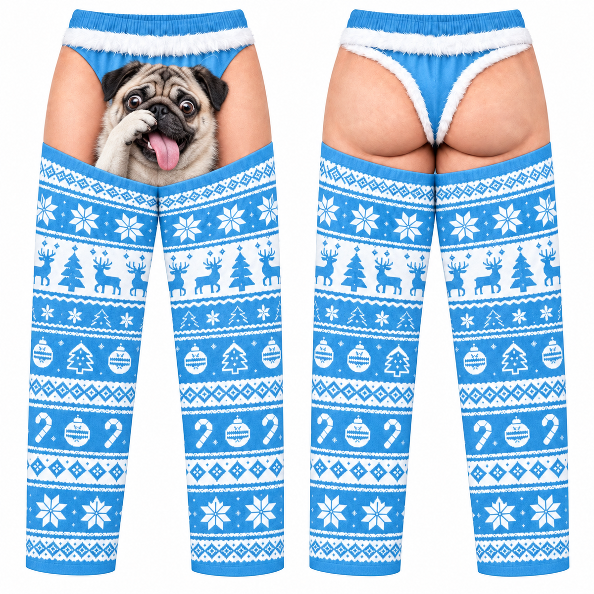 Men's Christmas Pajama Pants Novelty Pet Illusion Sleepwear Bottoms