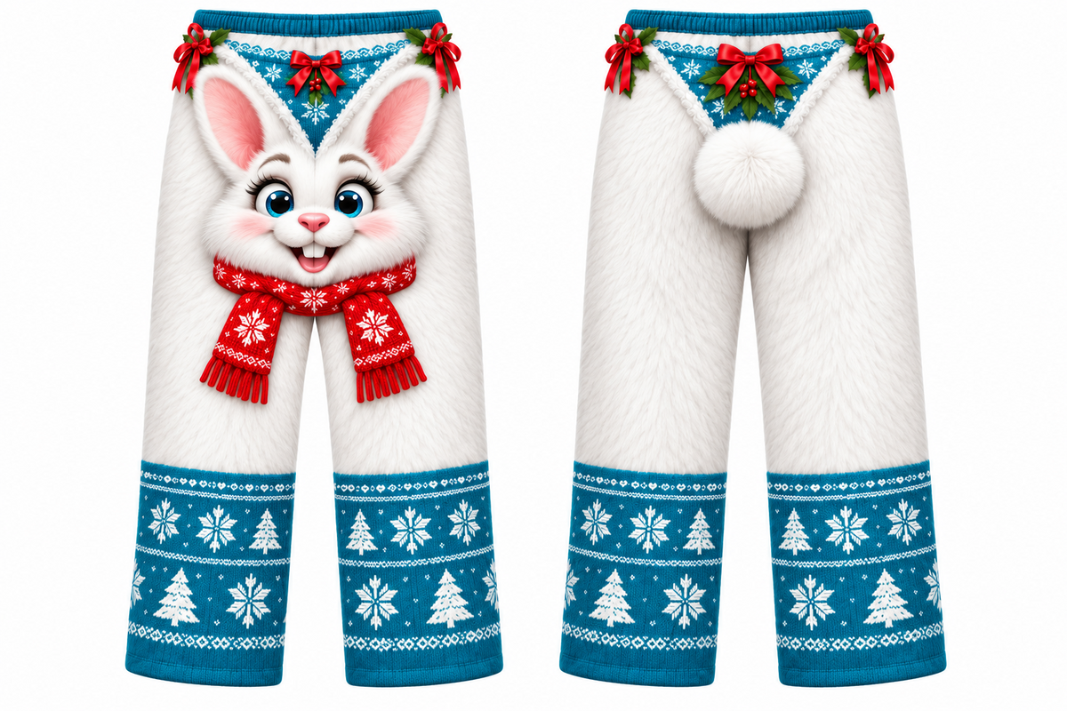 Christmas Animal Pajama Pants, Novelty Fleece Holiday Sleepwear