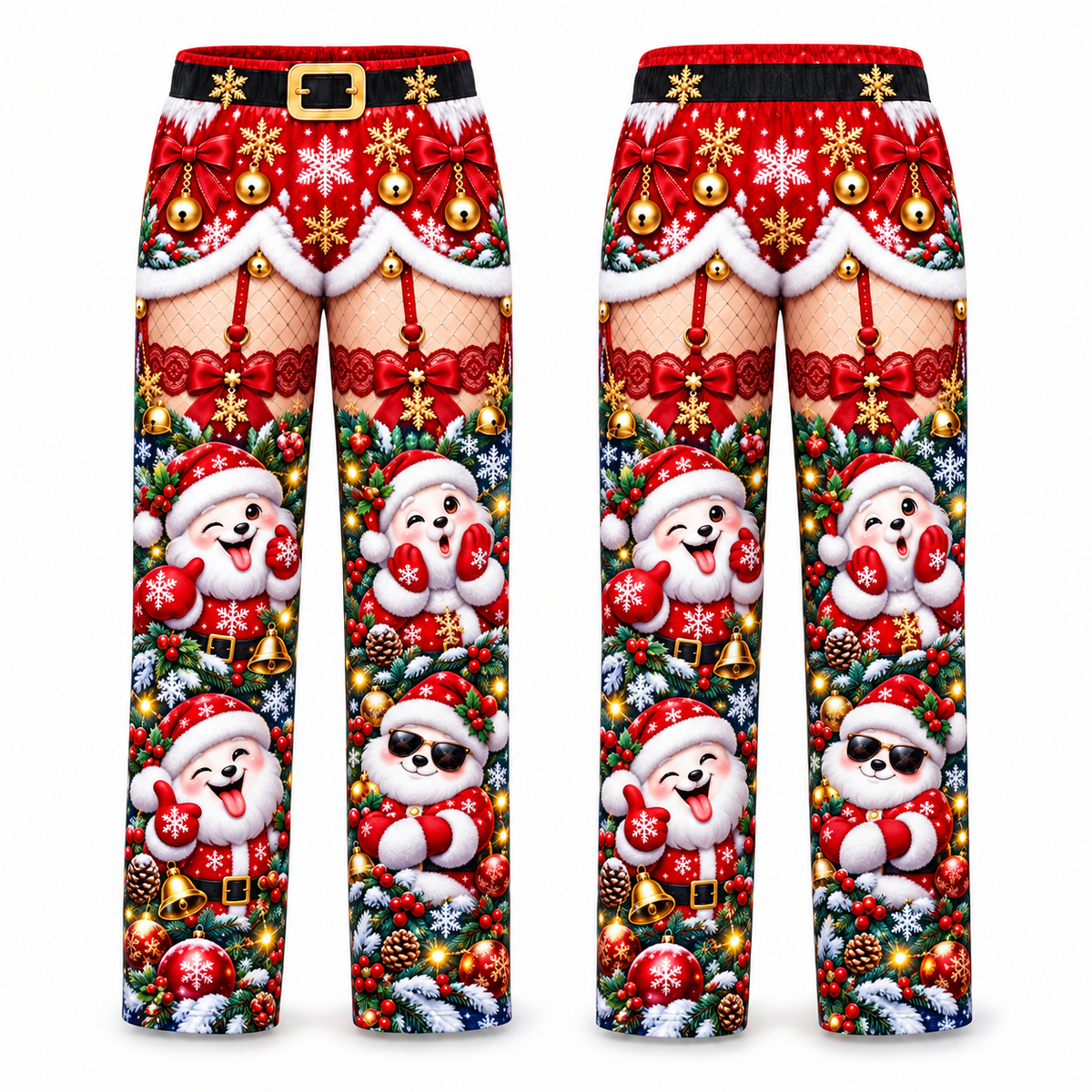 Christmas Pajama Pants Womens Novelty Holiday Printed Trousers
