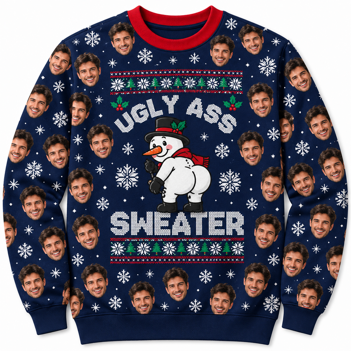 Ugly Ass Christmas Sweatshirt, Funny Butt Graphic Holiday Crewneck