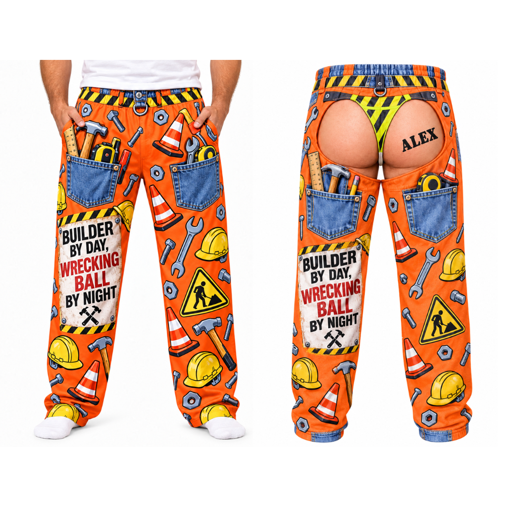 Mens Novelty Pajama Pants Graphic Print Drawstring Lounge Bottoms