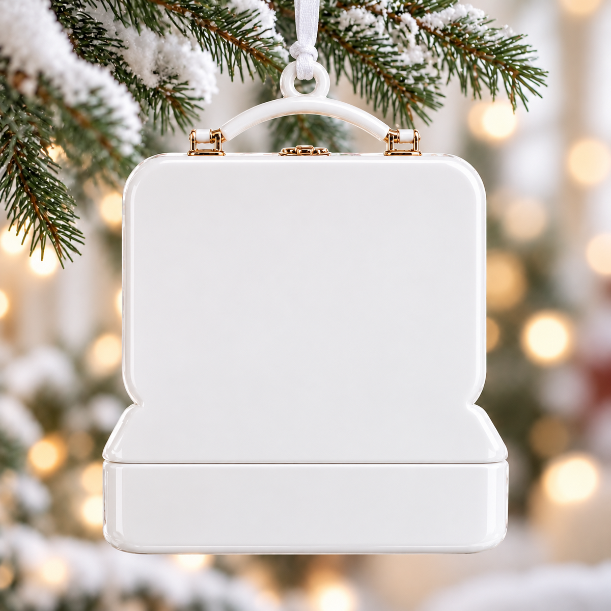 Makeup Vanity Case Holiday Tree Hanging Keepsake - 3D Relief Ornament