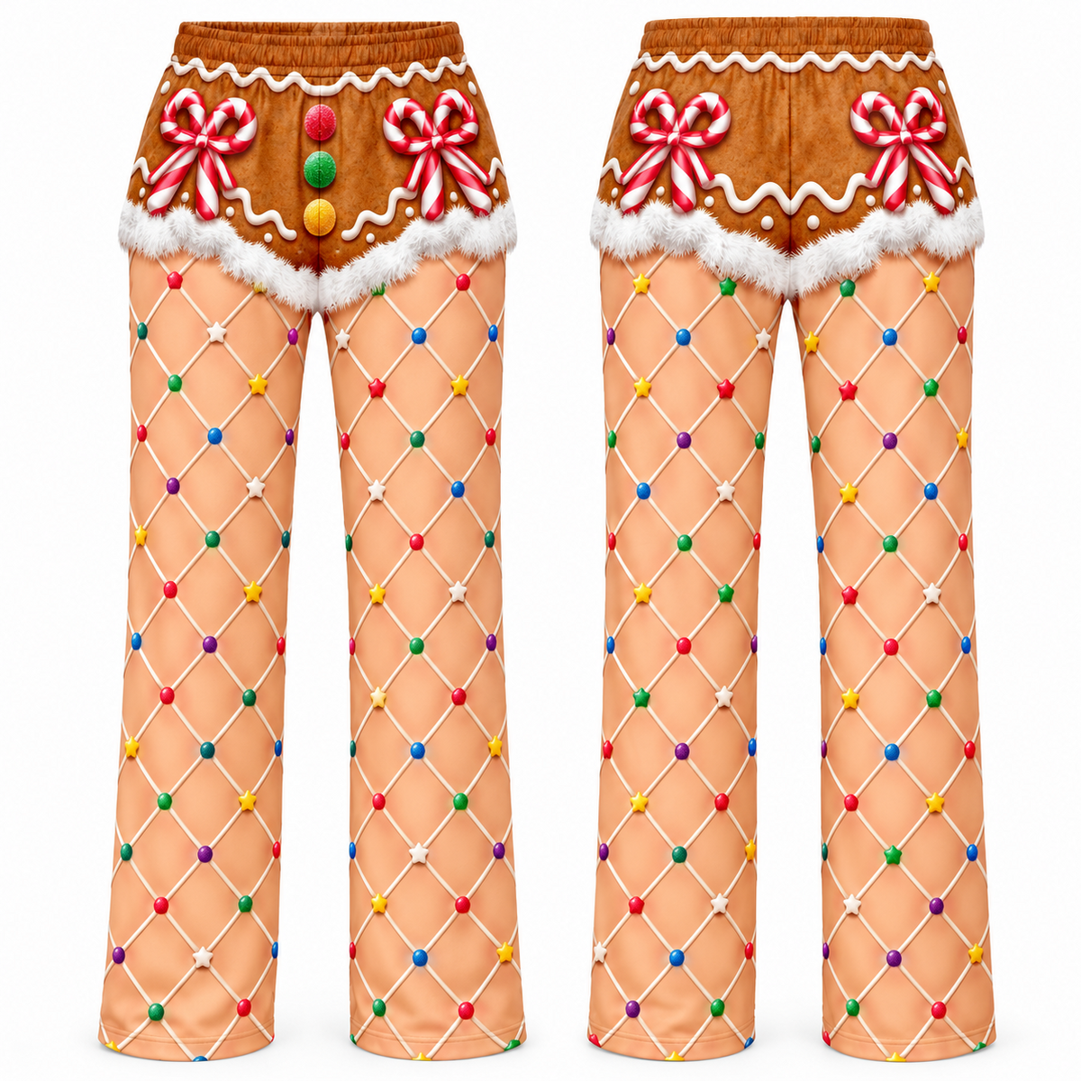 Christmas Pajama Pants Printed Trompe L'Oeil Holiday Lounge Bottoms