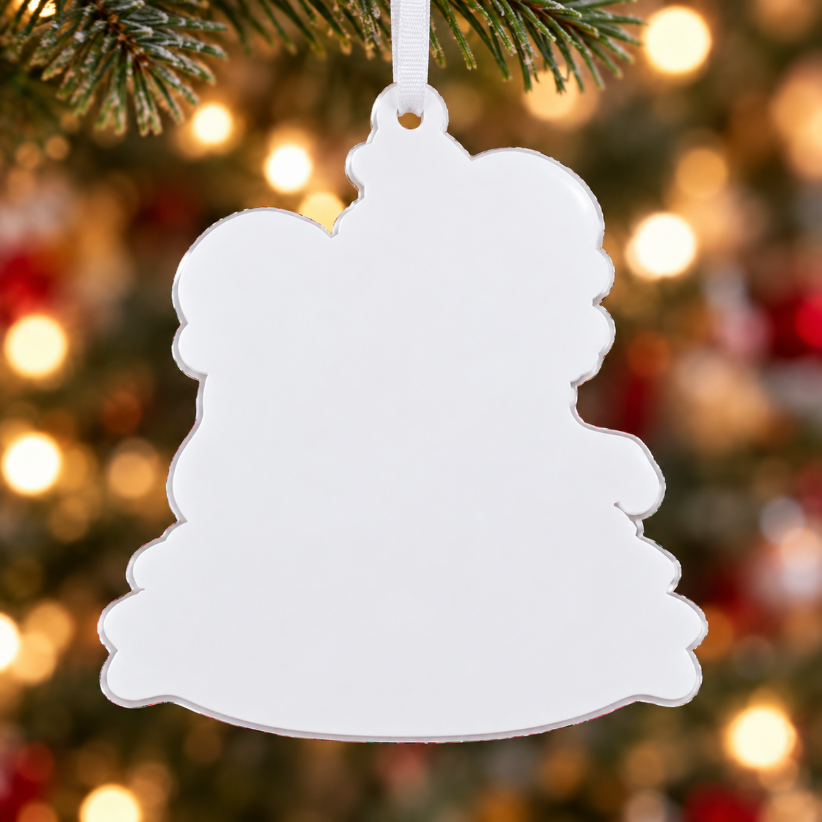 Couple with Puppy Decorating Christmas Tree Holiday Keepsake - 3D Relief Ornament