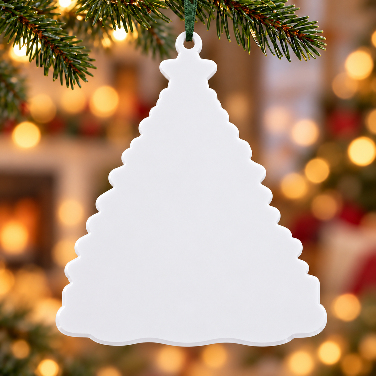 Christmas Tree with Snowman and Kitten Holiday Keepsake Plaque - 3D Relief Ornament