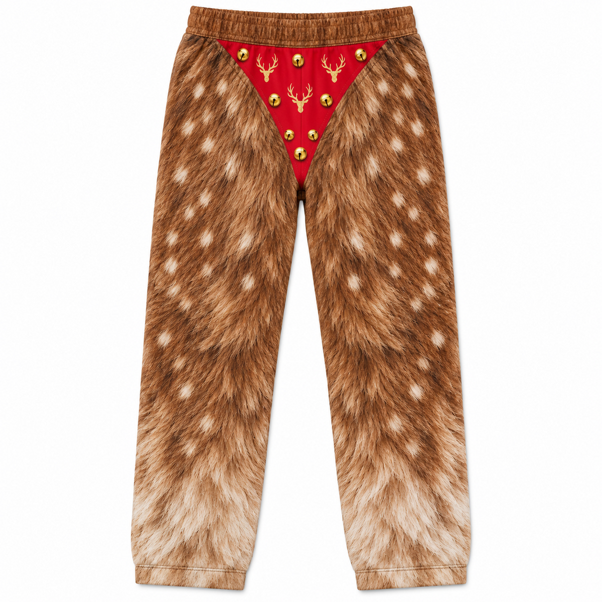 Mens Novelty Christmas Pajama Pants Faux Fur Print Holiday Loungewear