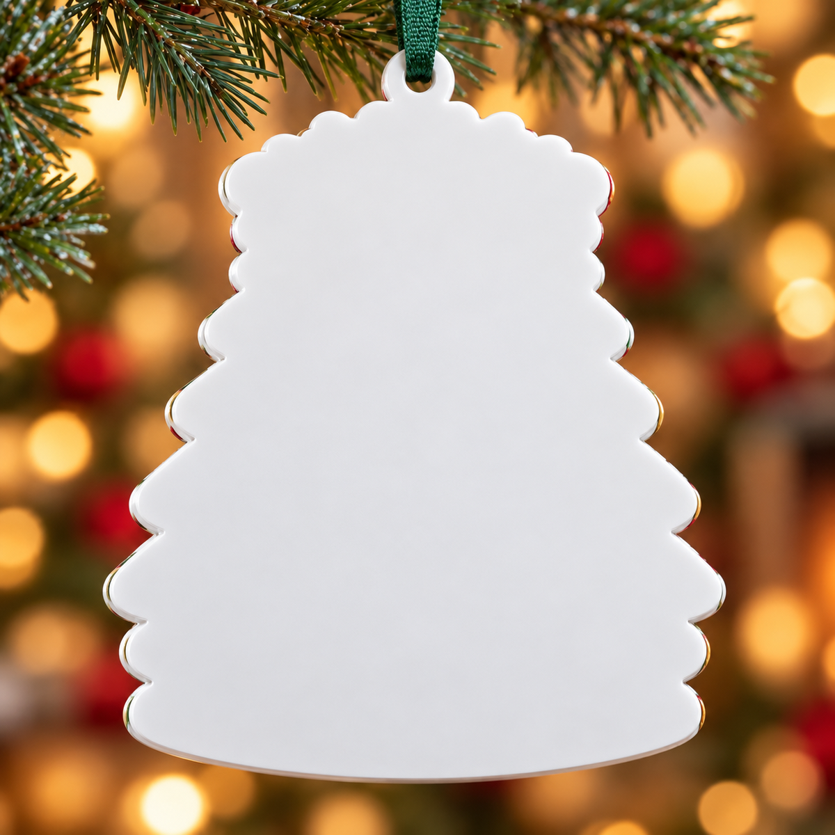 Christmas Tree Family of 5 with Pet Bauble Holiday Tree Hanging Keepsake - 3D Relief Ornament