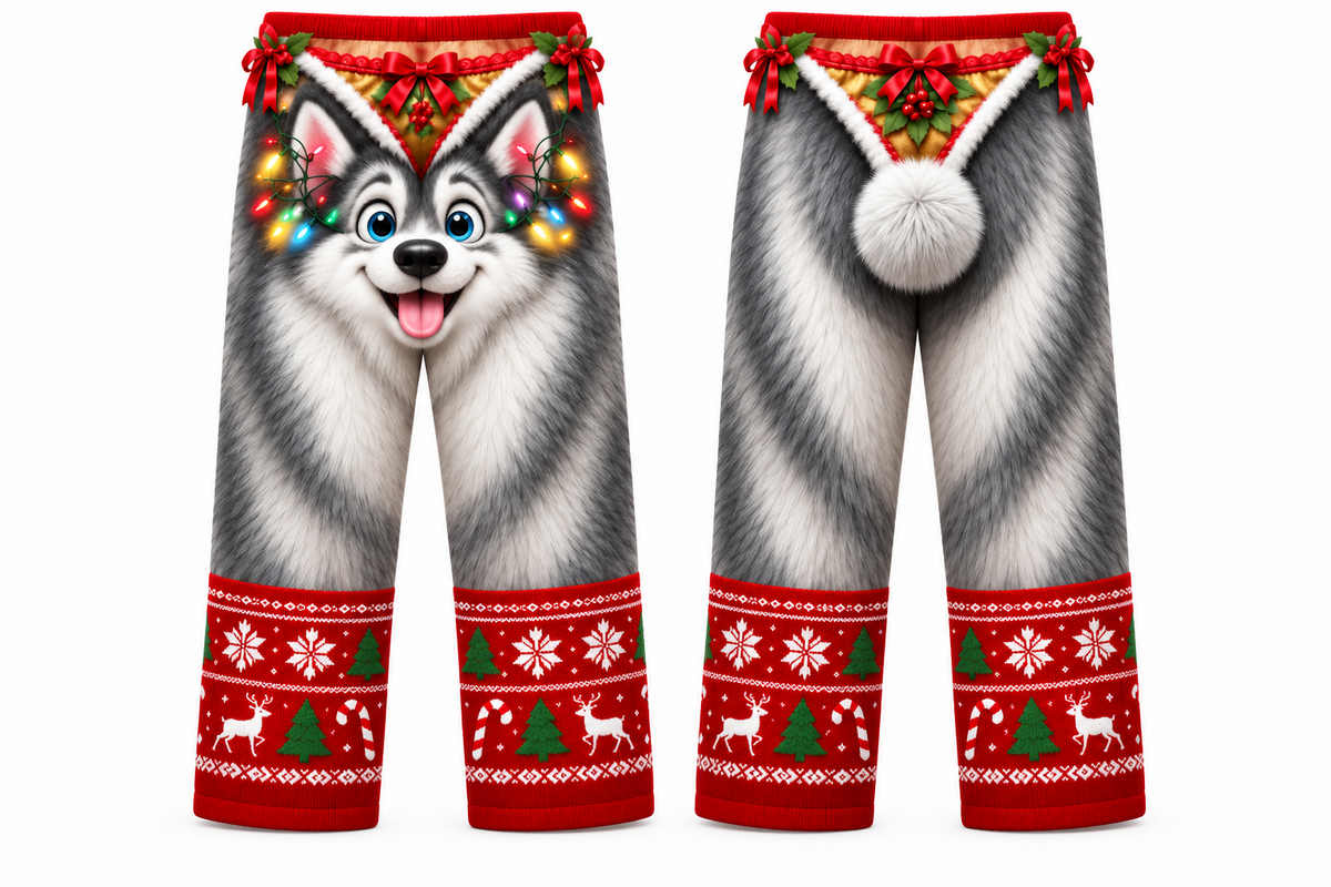 Christmas Animal Pajama Pants, Novelty Fleece Holiday Sleepwear