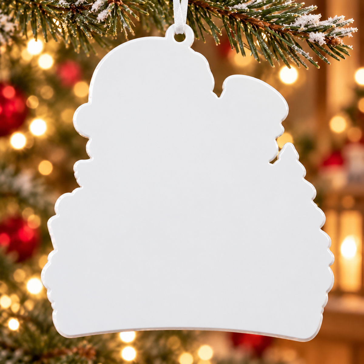 Baby Girl and Snowman First Christmas Tree Hanging Keepsake - 3D Relief Ornament