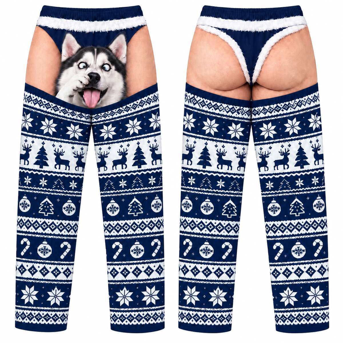 Men's Christmas Pajama Pants Novelty Pet Illusion Sleepwear Bottoms