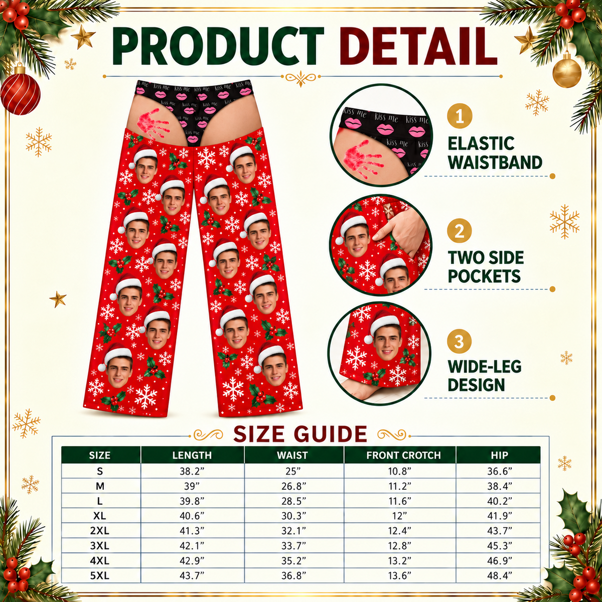Men's Novelty Christmas Pajama Pants Funny Holiday Gag Loungewear
