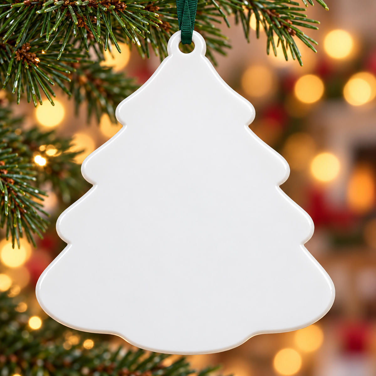 Christmas Tree Shaped Multi Pet Dog and Cat Ceramic Plaque - 3D Relief Ornament