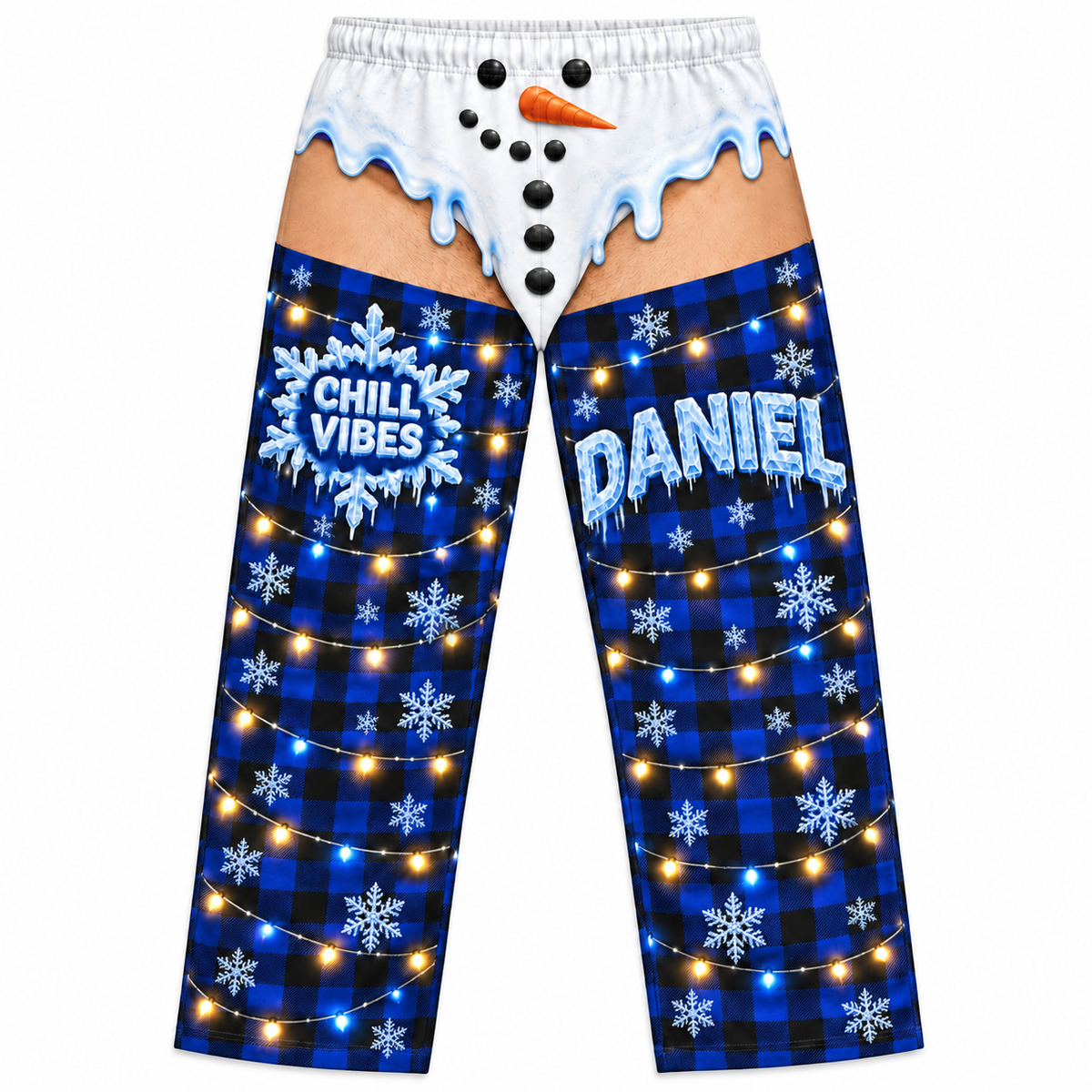 Novelty Christmas Pajama Pants, Mens Plaid Holiday Lounge Bottoms