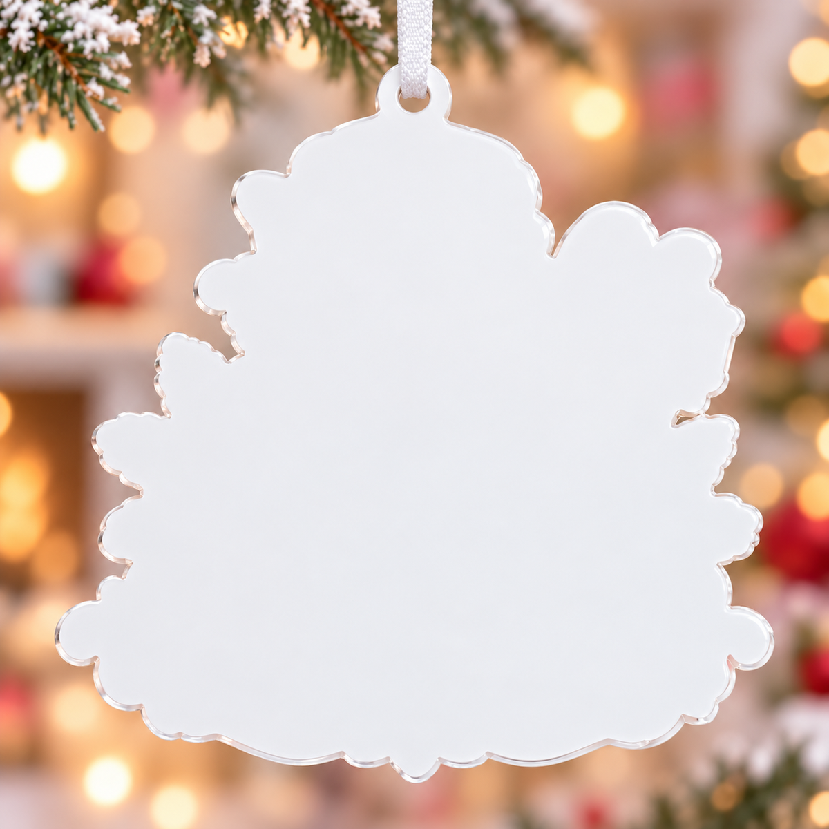 Christmas Fairy Mushroom House Acrylic Hanging Holiday Decor - 3D Relief Ornament