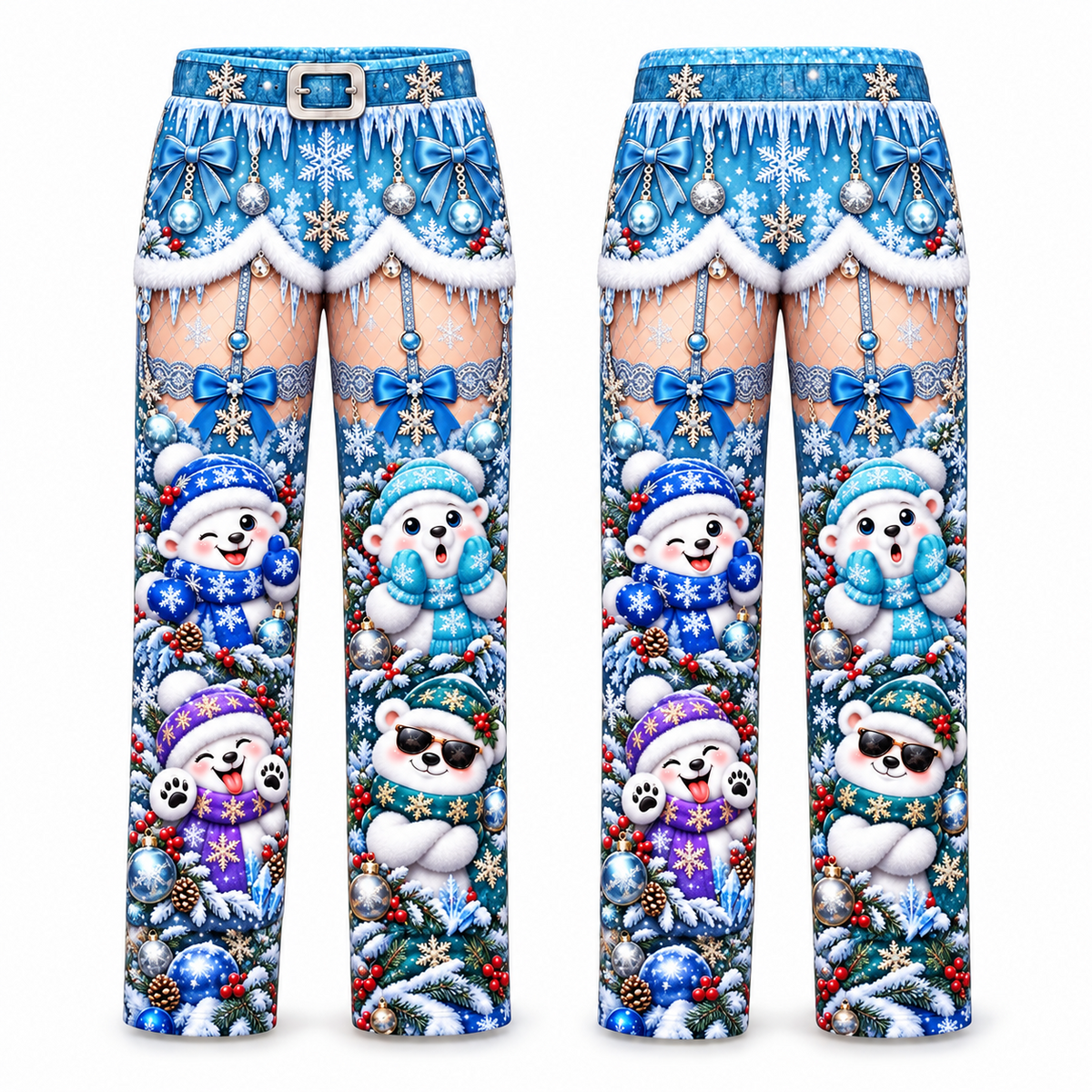 Christmas Pajama Pants Womens Novelty Holiday Printed Trousers