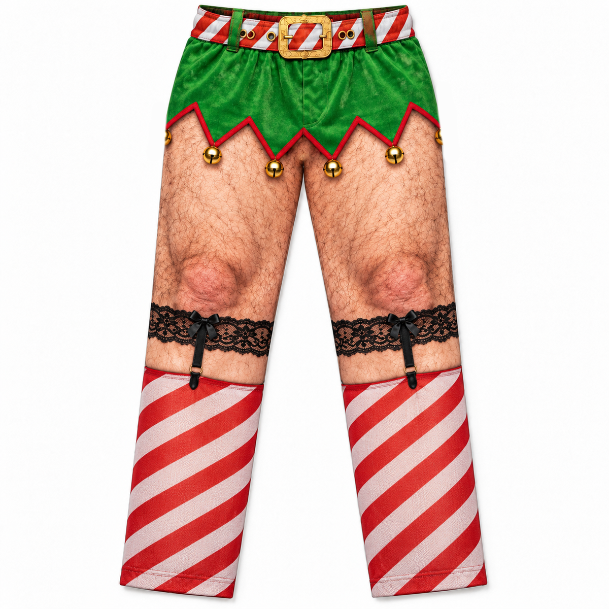 Mens Novelty Christmas Pajama Pants Printed Hairy Leg Loungewear