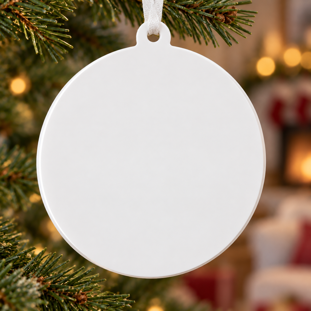 Gingerbread Couple Round Ceramic Christmas Keepsake Medallion - 3D Relief Ornament