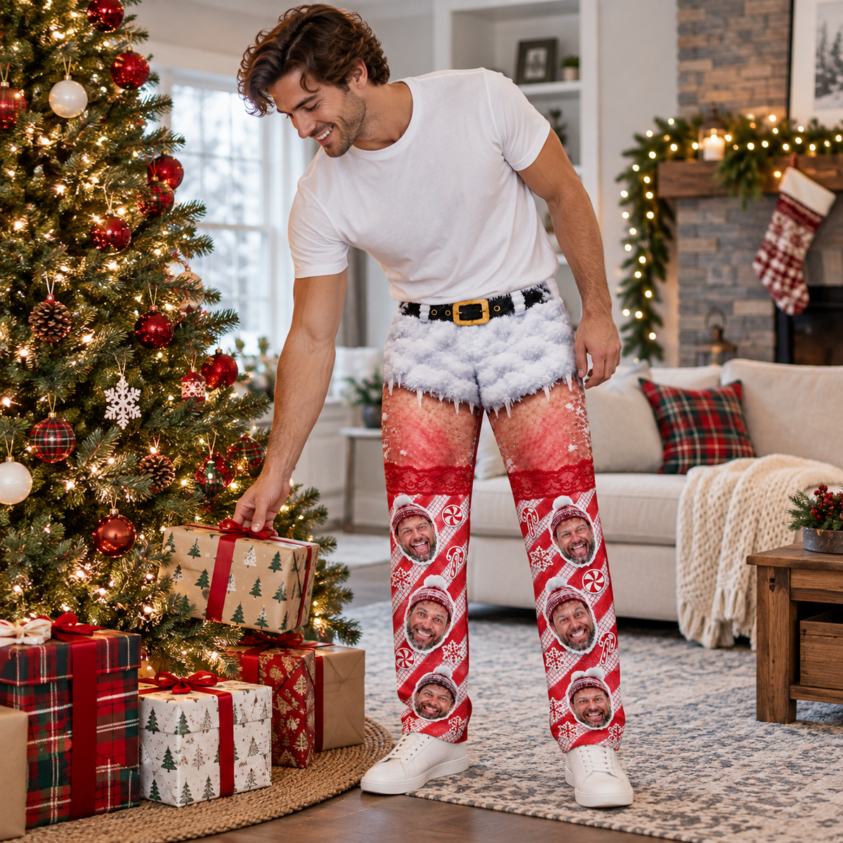Christmas Pajama Pants Novelty Printed Holiday Lounge Trousers
