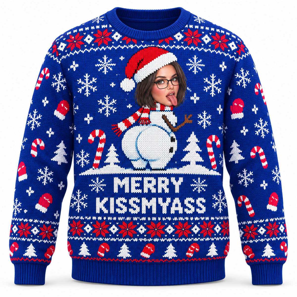 Christmas Sweater Merry Kissmyass Funny Ugly Holiday Pullover