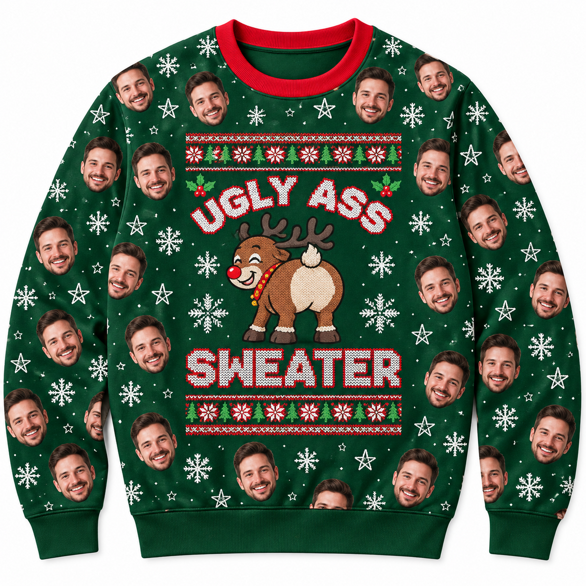 Ugly Ass Christmas Sweatshirt, Funny Butt Graphic Holiday Crewneck