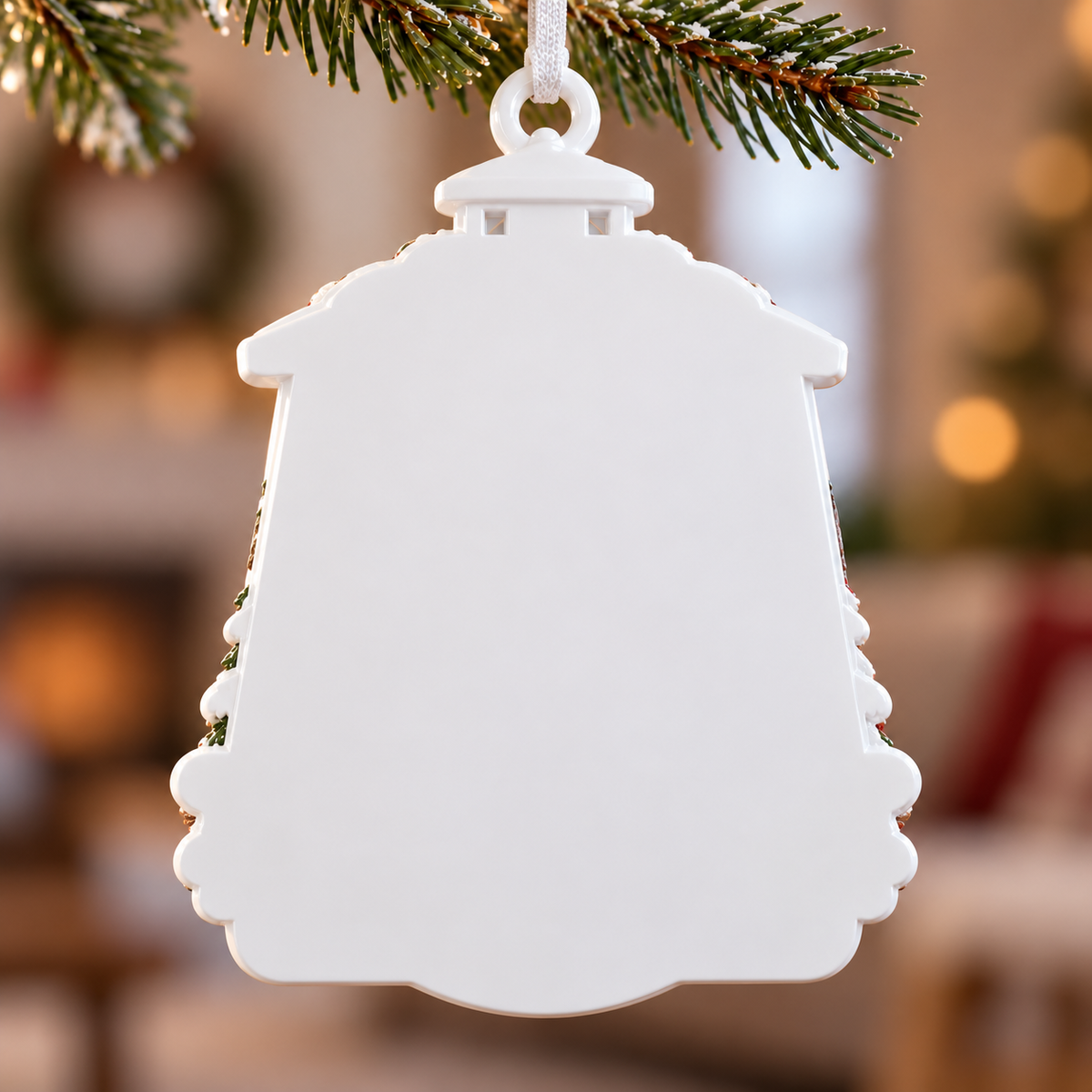 Winter Lantern Family and Dog Hanging Holiday Keepsake - 3D Relief Ornament