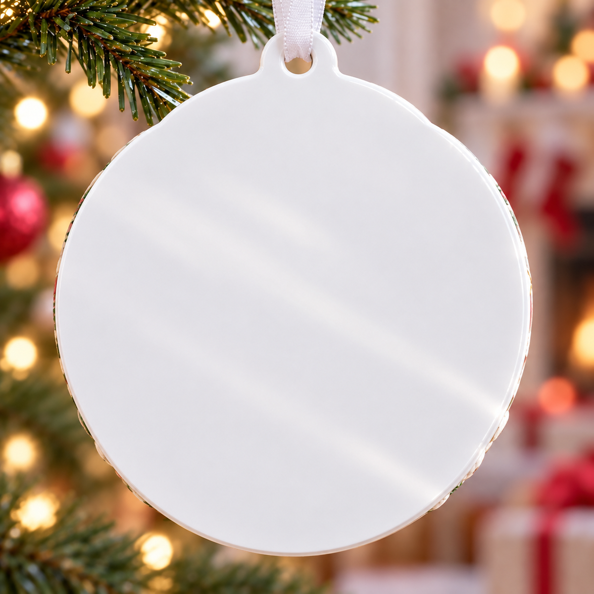 Baby First Christmas Aviator Pilot Red Airplane Holiday Tree Medallion - 3D Relief Ornament