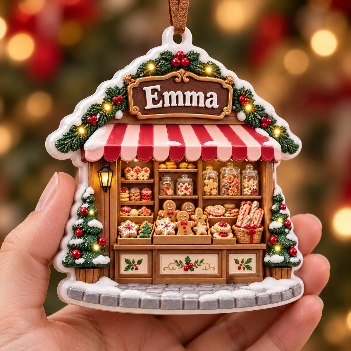 Christmas Bakery Shop Stall Holiday Tree Hanging Decoration - 3D Relief Ornament