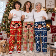 Christmas Wrapping Paper Pajama Pants Novelty Holiday Lounge Bottoms